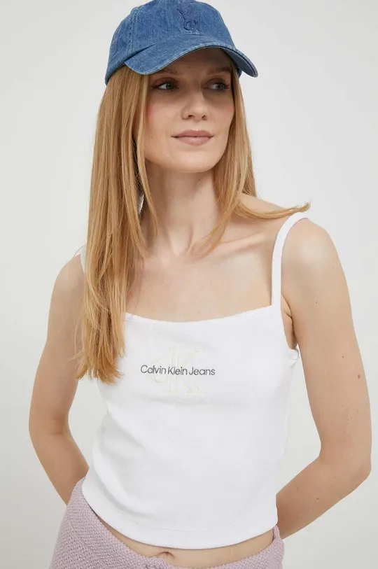 bijela Top Calvin Klein Jeans Ženski