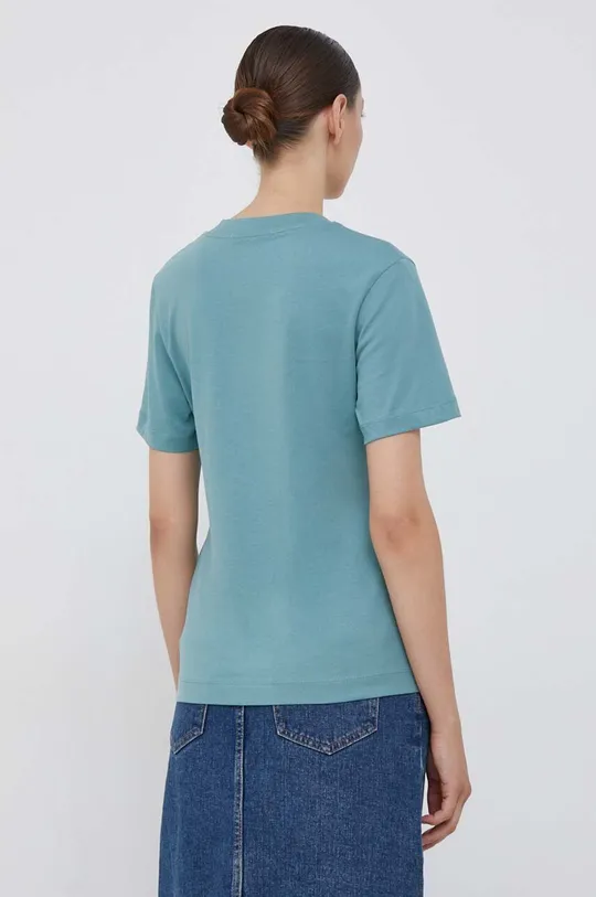 Bombažna kratka majica Calvin Klein Jeans turkizna