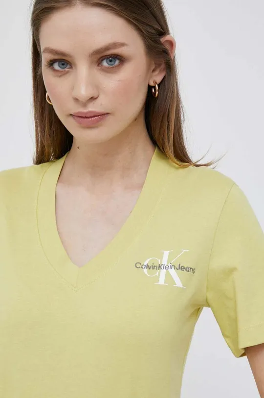 zelena Pamučna majica Calvin Klein Jeans Ženski