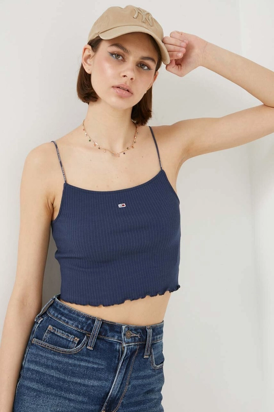 Top Tommy Jeans σκούρο μπλε