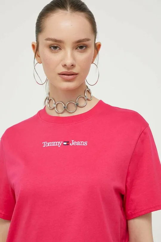 рожевий Бавовняна футболка Tommy Jeans Жіночий