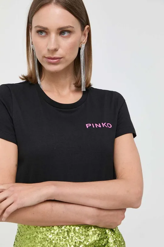 чёрный Хлопковая футболка Pinko
