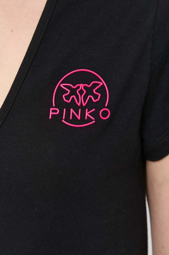 czarny Pinko t-shirt bawełniany