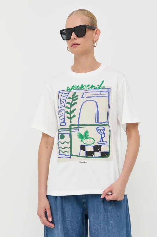 μπεζ Βαμβακερό μπλουζάκι Weekend Max Mara Γυναικεία
