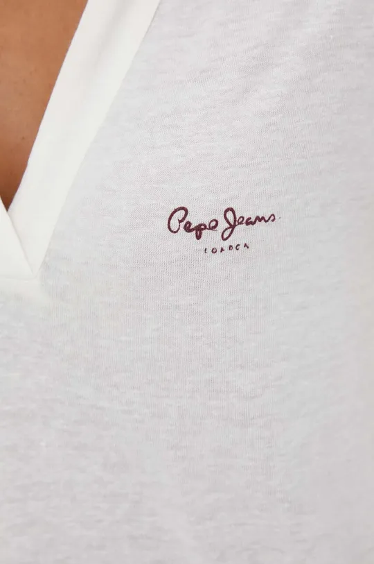 Μπλουζάκι με λινό μείγμα Pepe Jeans Γυναικεία