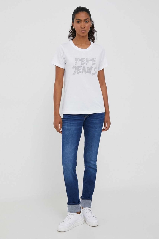 Pepe Jeans t-shirt bawełniany biały