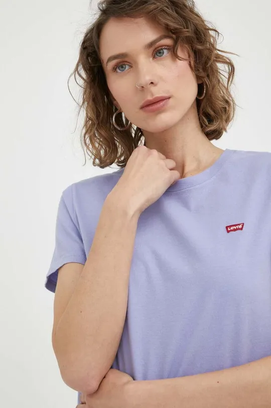 fioletowy Levi's t-shirt bawełniany