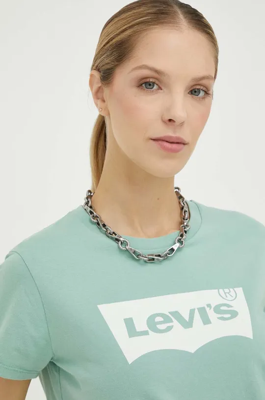 πράσινο Βαμβακερό μπλουζάκι Levi's Γυναικεία