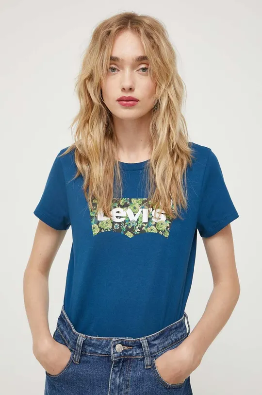 τιρκουάζ Βαμβακερό μπλουζάκι Levi's Γυναικεία