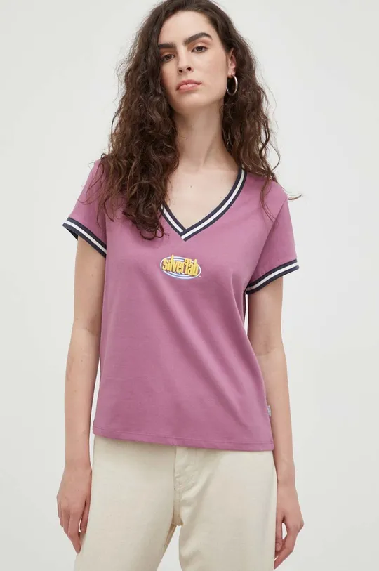 ροζ Βαμβακερό μπλουζάκι Levi's SilverTab
