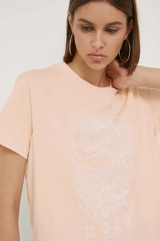 różowy Roxy t-shirt bawełniany