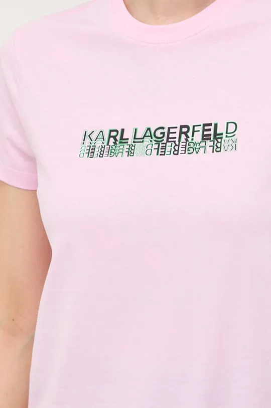 Karl Lagerfeld t-shirt bawełniany 235W1726 różowy