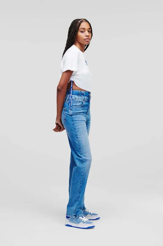 λευκό Βαμβακερό μπλουζάκι Karl Lagerfeld Jeans