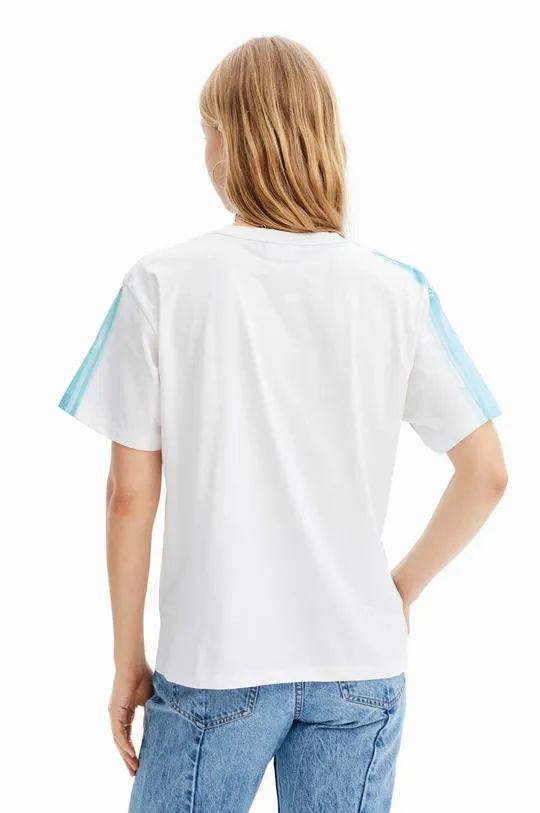 Βαμβακερό μπλουζάκι Desigual μπλε
