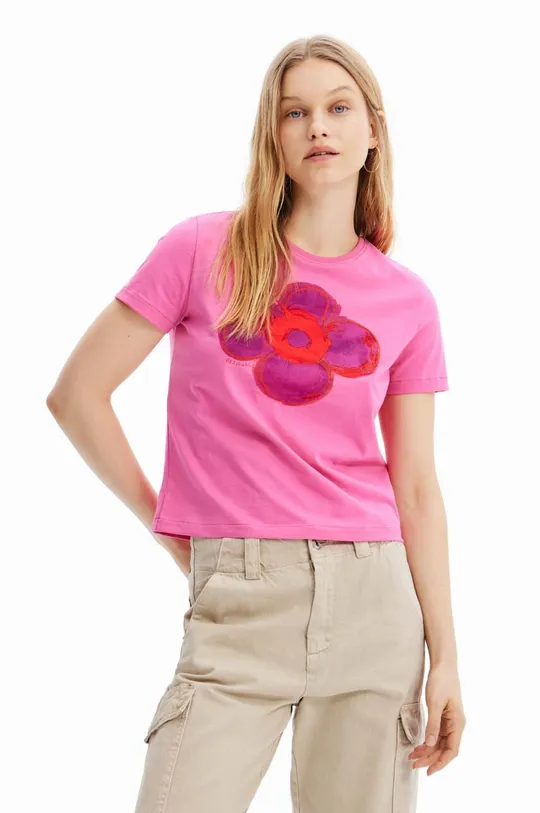 ροζ Μπλουζάκι Desigual Γυναικεία