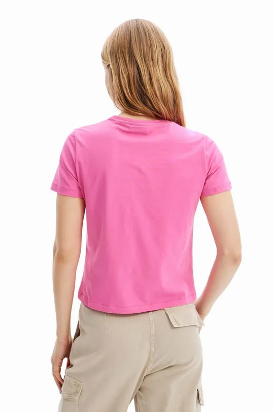 Μπλουζάκι Desigual ροζ