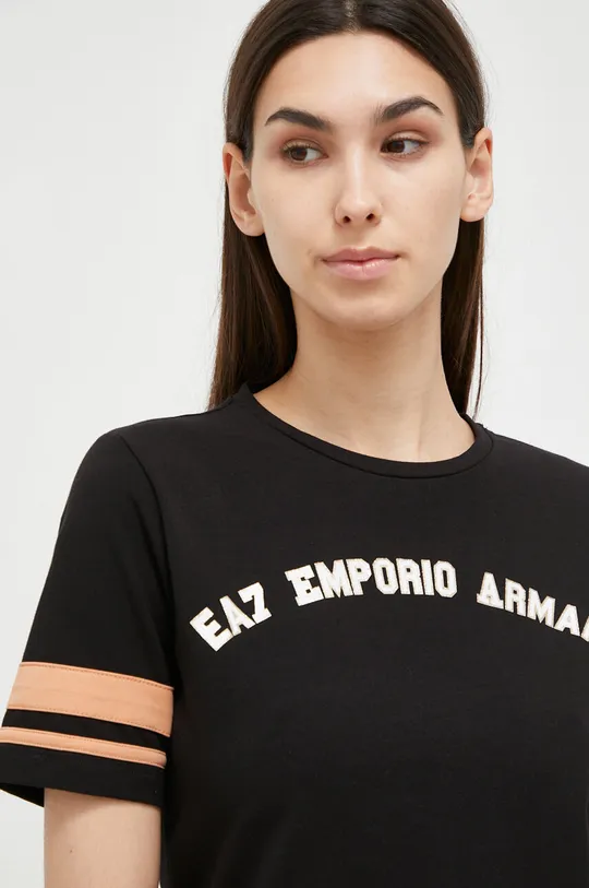 czarny EA7 Emporio Armani t-shirt Damski
