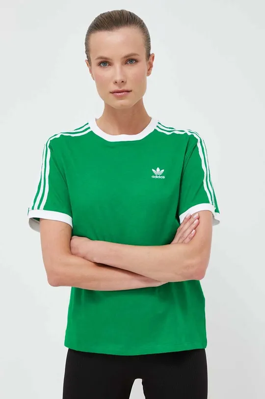 зелёный Хлопковая футболка adidas Originals Женский