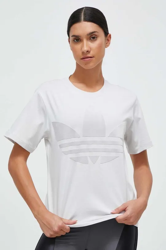 szary adidas Originals t-shirt bawełniany Damski