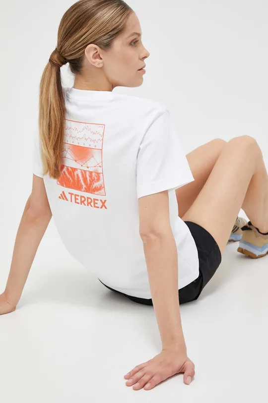 biały adidas TERREX t-shirt Graphic Altitude Damski