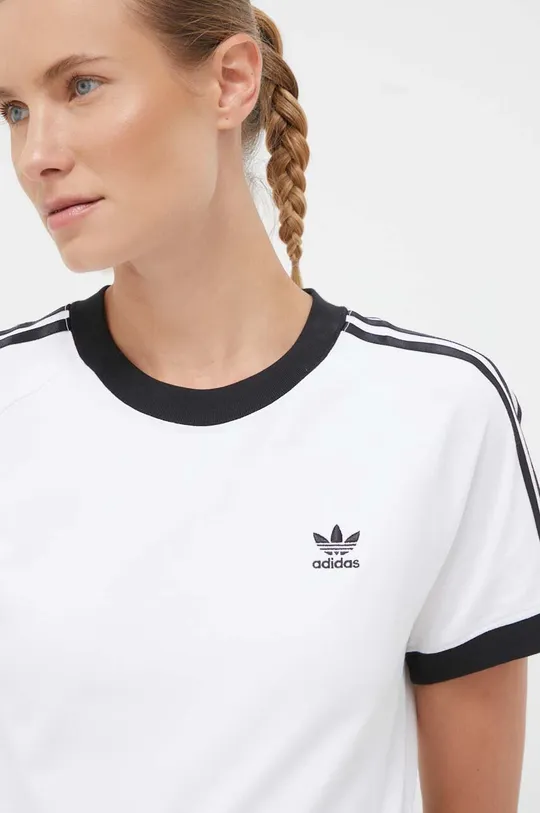 biały adidas Originals t-shirt bawełniany