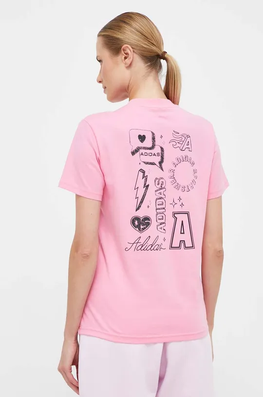 roza Bombažna kratka majica adidas Ženski