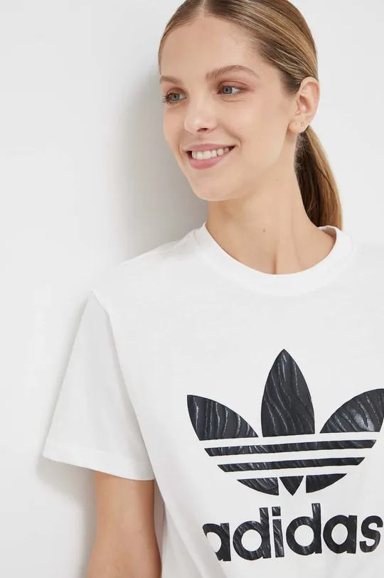 beżowy adidas Originals t-shirt bawełniany Damski