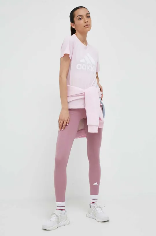 adidas t-shirt in cotone rosa