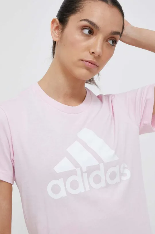 roza Pamučna majica adidas