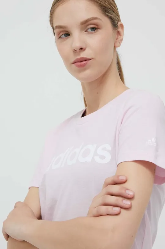 розовый Хлопковая футболка adidas