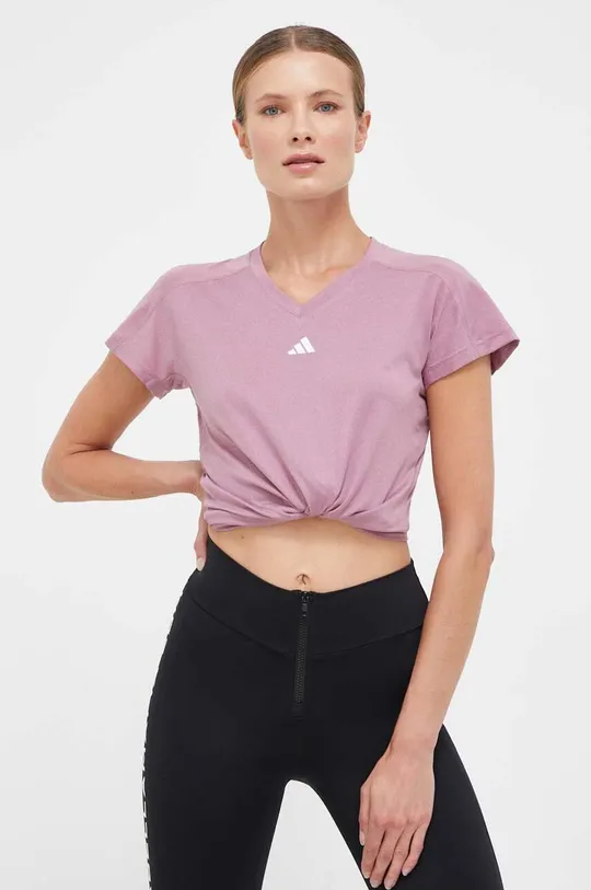 różowy adidas Performance t-shirt treningowy Training Essentials Damski