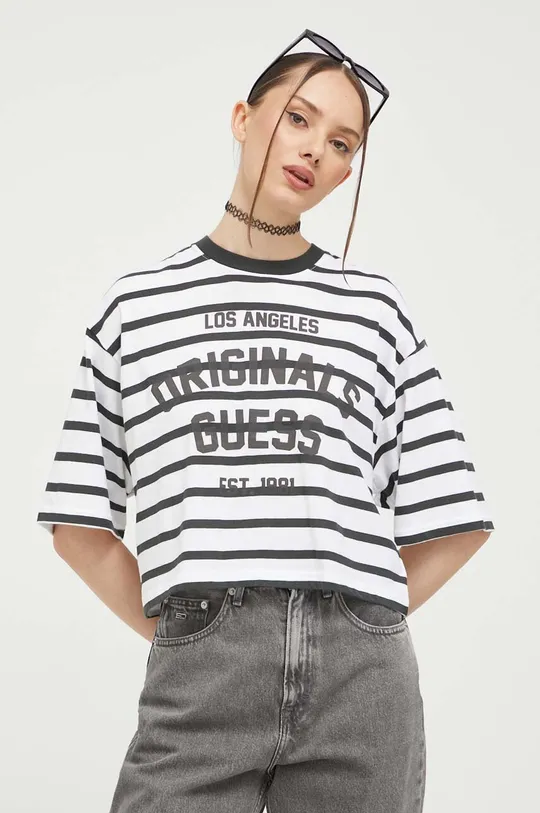 γκρί Βαμβακερό μπλουζάκι Guess Originals Γυναικεία