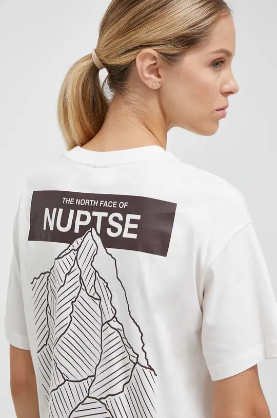 μπεζ Βαμβακερό μπλουζάκι The North Face Γυναικεία
