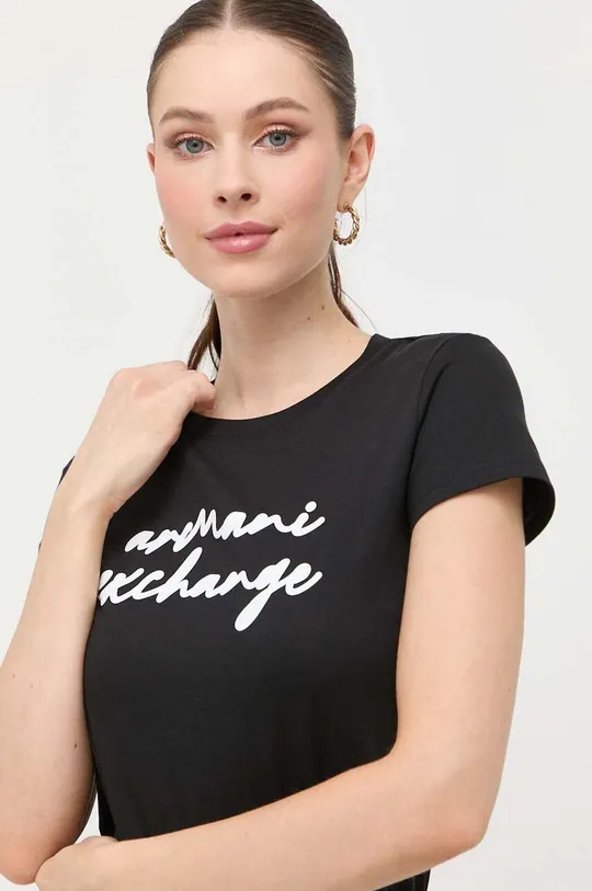 czarny Armani Exchange t-shirt bawełniany