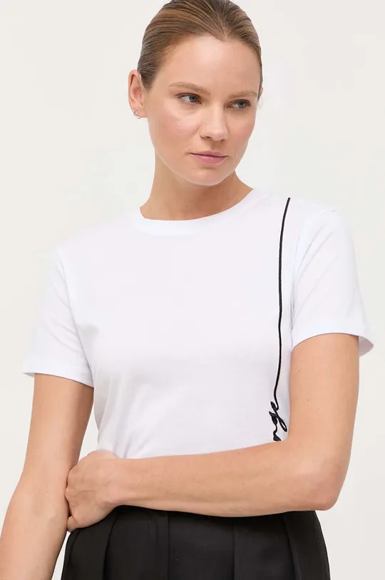 bela Bombažna kratka majica Armani Exchange Ženski