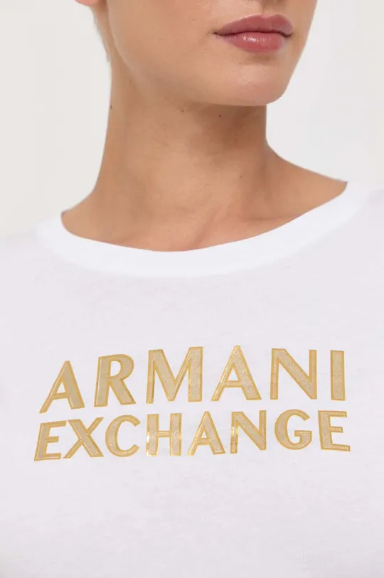 Armani Exchange longsleeve bawełniany 6RYT56.YJ8QZ biały