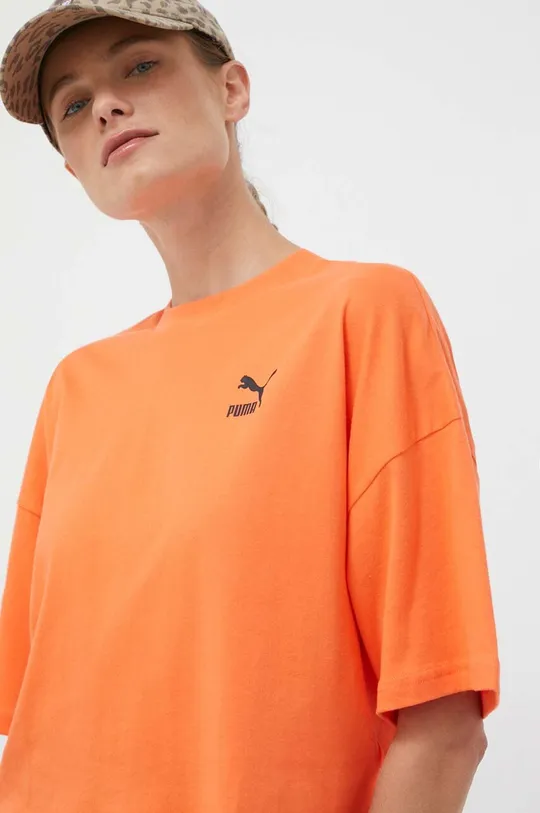 oranžová Bavlněné tričko Puma