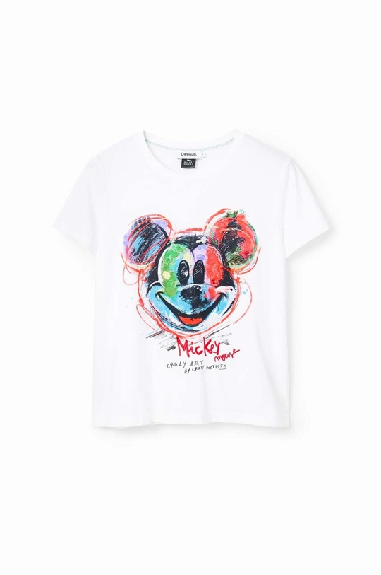 Desigual tricou din bumbac x Disney 23WWTKC7 alb