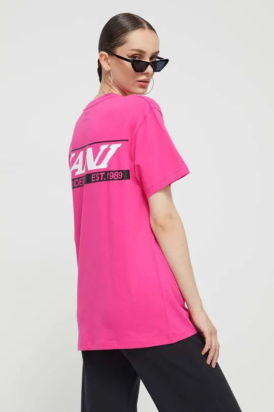 ροζ Βαμβακερό μπλουζάκι Karl Kani Γυναικεία