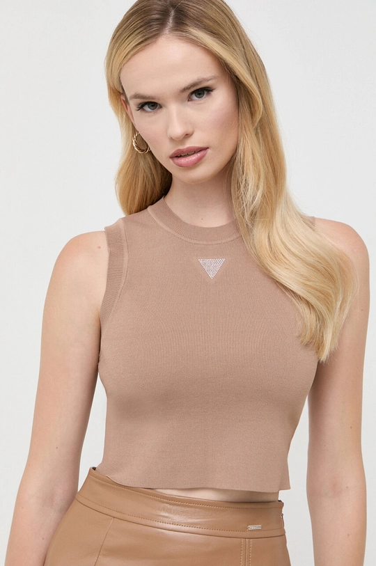 brązowy Guess top ALEXIA Damski