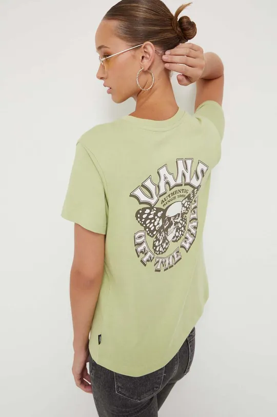zelena Bombažna kratka majica Vans Ženski
