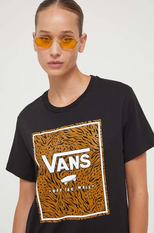 czarny Vans t-shirt bawełniany