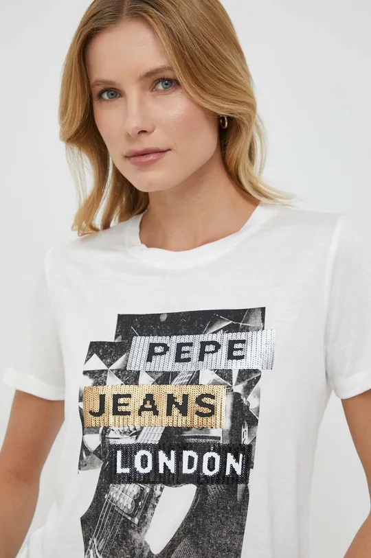 μπεζ Μπλουζάκι Pepe Jeans Γυναικεία
