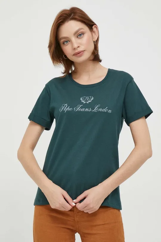 zielony Pepe Jeans t-shirt bawełniany VIVIAN