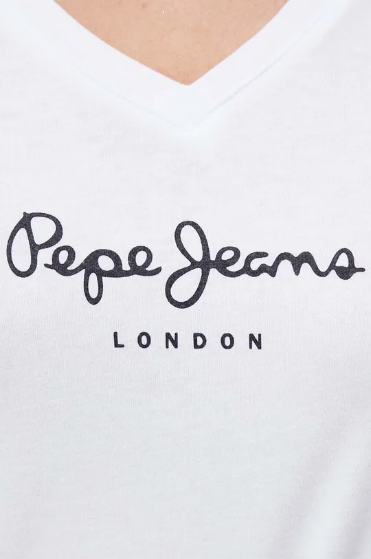 белый Хлопковая футболка Pepe Jeans