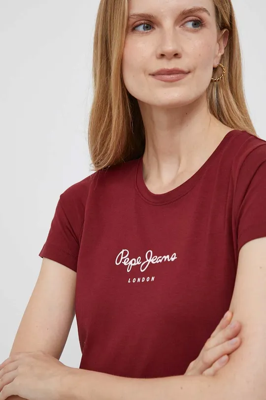 bordowy Pepe Jeans t-shirt