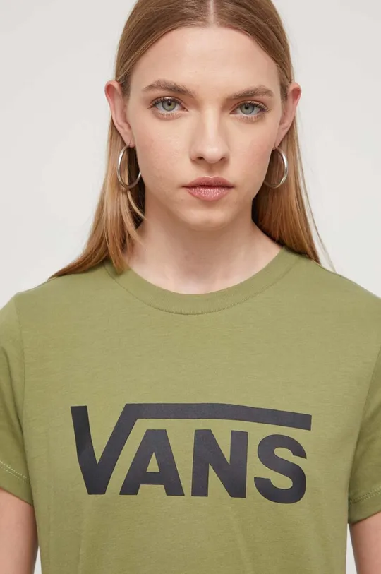 zelena Bombažna kratka majica Vans Ženski
