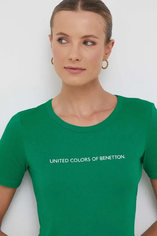 πράσινο Βαμβακερό μπλουζάκι United Colors of Benetton Γυναικεία