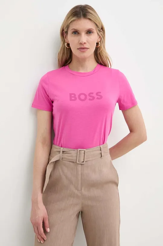 fialová Bavlnené tričko Boss Orange BOSS ORANGE