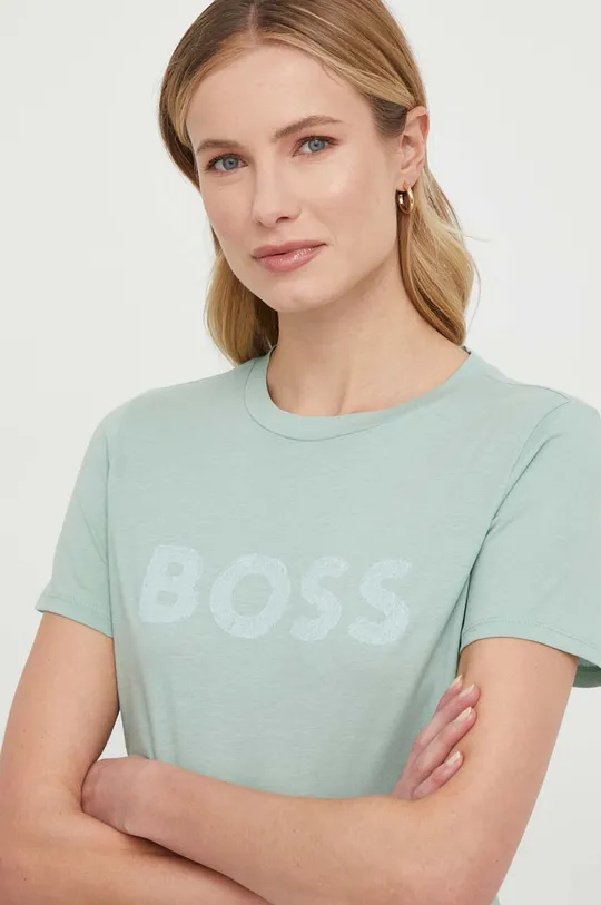Bavlnené tričko Boss Orange BOSS ORANGE zelená